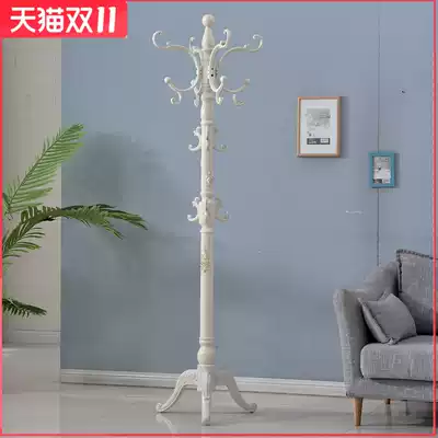 Solid wood coat rack floor bedroom living room foyer multifunctional storage rack simple modern household European style hanger