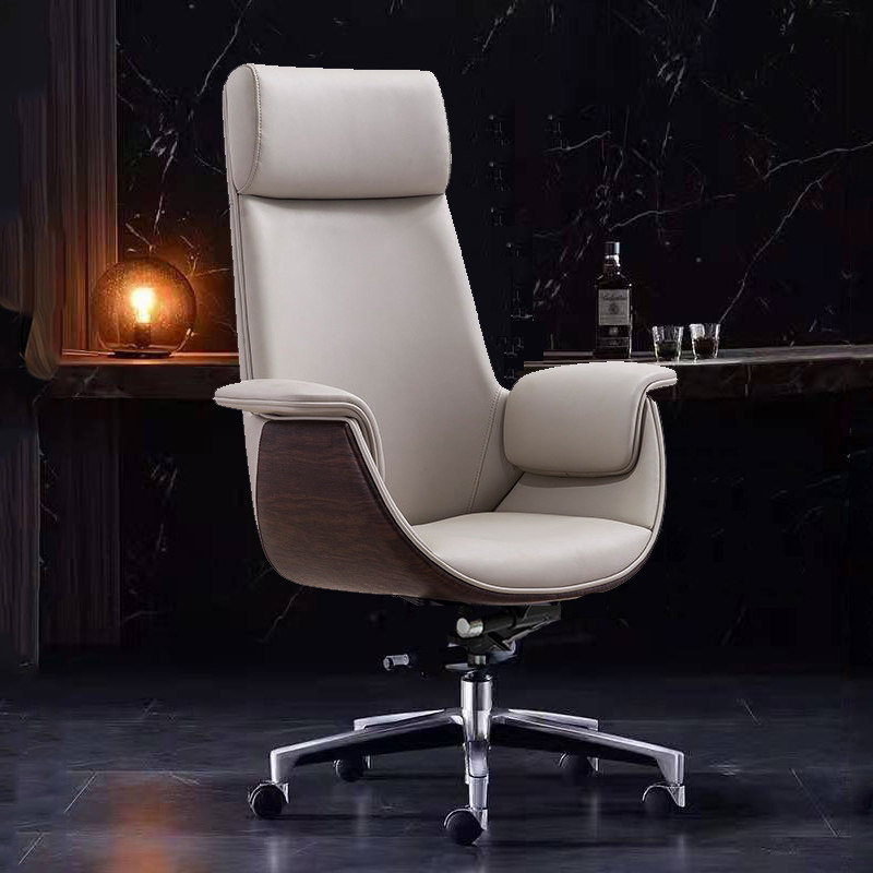 Large class chair genuine leather computer chair home comfort book room comfortable for long sitting back seat body ergonomic office chair