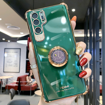 Huawei p30pro mobile phone shell plated silicone gel clock bracket p30 protective shell ring buckle air bag anti-fall p30p protective sleeve camera full package huawei lens to protect female popular fashion