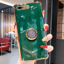 Applicable apple 7plus mobile phone shell plated silicone gel clock holder iphone8 protection shell ring buckle airbag anti-fall 8p protective sleeve camera full package lens 8p female seven i7 8 ip8 tide