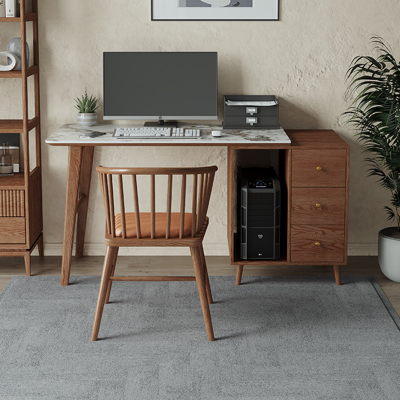 Rock Board Desk Chair Set With Drawer High School Kid Desk Corner Desk Corner Desk Solid Wood double desk