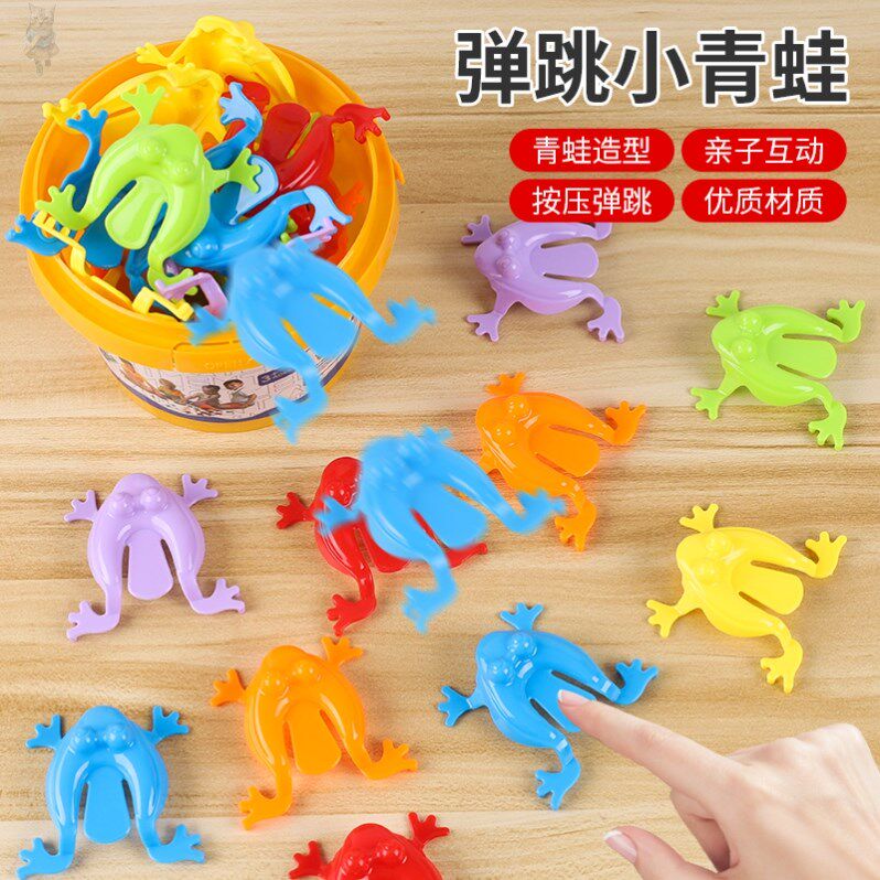 Children early teach fun bouncing frog jumper frog baby hair toy little frog nostalgia beat animal