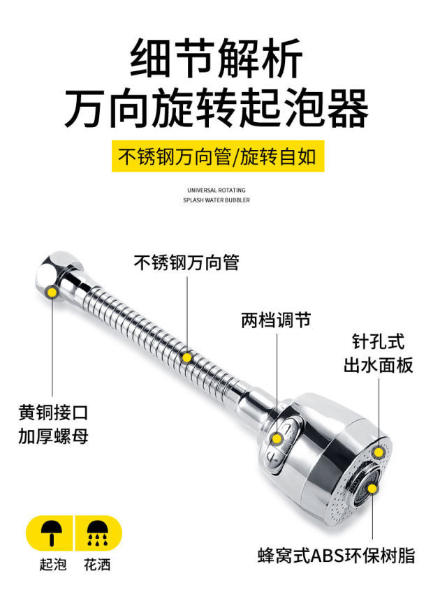 厨房水龙头防溅头嘴通用加长延伸器花洒喷头