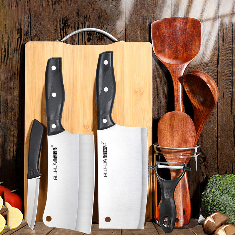 Kitchen Supplies Knife Set Household Kitchen Knife Cutting Board Combination Chopping Knife Cutting Board Dormitory Cooking Kitchenware Knife Spatula