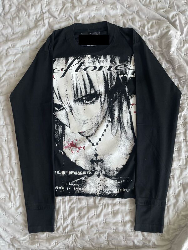 Mihai Sand Early Autumn Long-Sleeved T-Shirt, Unisex Base Shirt, Subculture Dark Style Portrait Print Pure Cotton Top