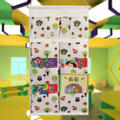 Kindergarten book bag hanging bag book bag children's room wall hanging finishing bag cute cartoon fabric storage bag