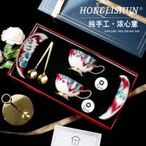 Macro Lishun wedding gift for newcomer Delicate Accompaniment Gift couple presents a pair of commemorative superior gift boxes Loaded Cups