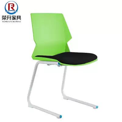 Bow-foot office chair conference chair fixed foot staff gray plastic backrest work chair home computer chair workshop chair