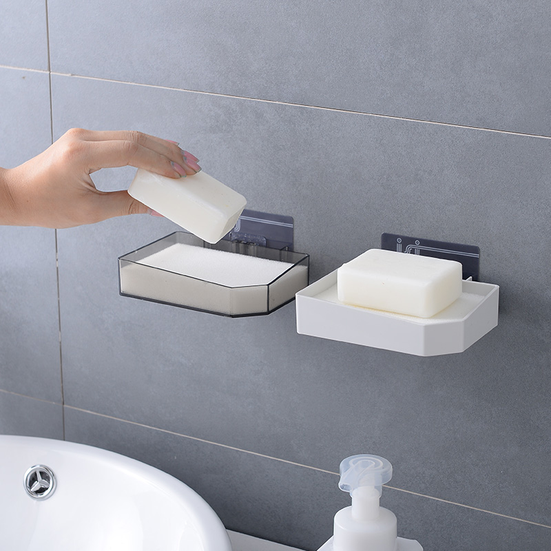 Soap box suction cup wall-mounted soap box holder makeup room drain creative non-punched soap box household soap holder