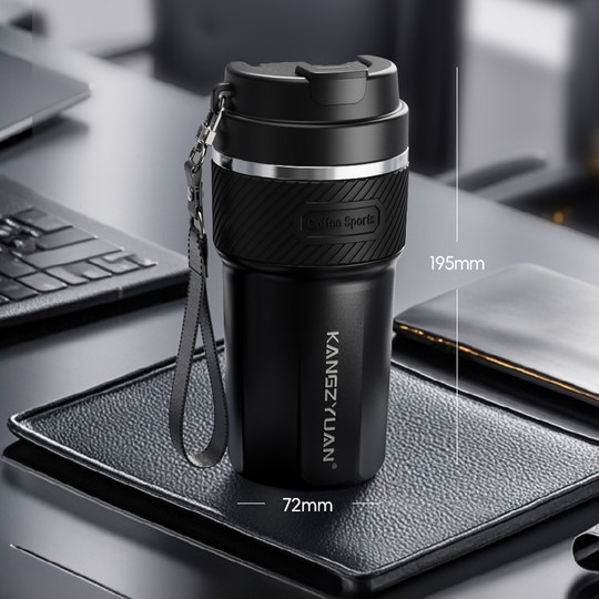 Kangzhiyuan Thermos Cup for Men with Ceramic Liner, Portable Travel Car Coffee Cup, 2025 New Model Straw Water Cup