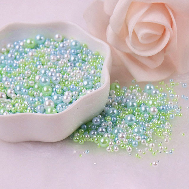 ABS ບໍ່ມີ porous ສີ imitation pearl loose beads diy handmade accessories decorative highlight macaron cosmetic box full beads