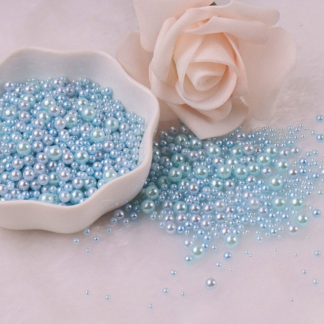 ABS ບໍ່ມີ porous ສີ imitation pearl loose beads diy handmade accessories decorative highlight macaron cosmetic box full beads