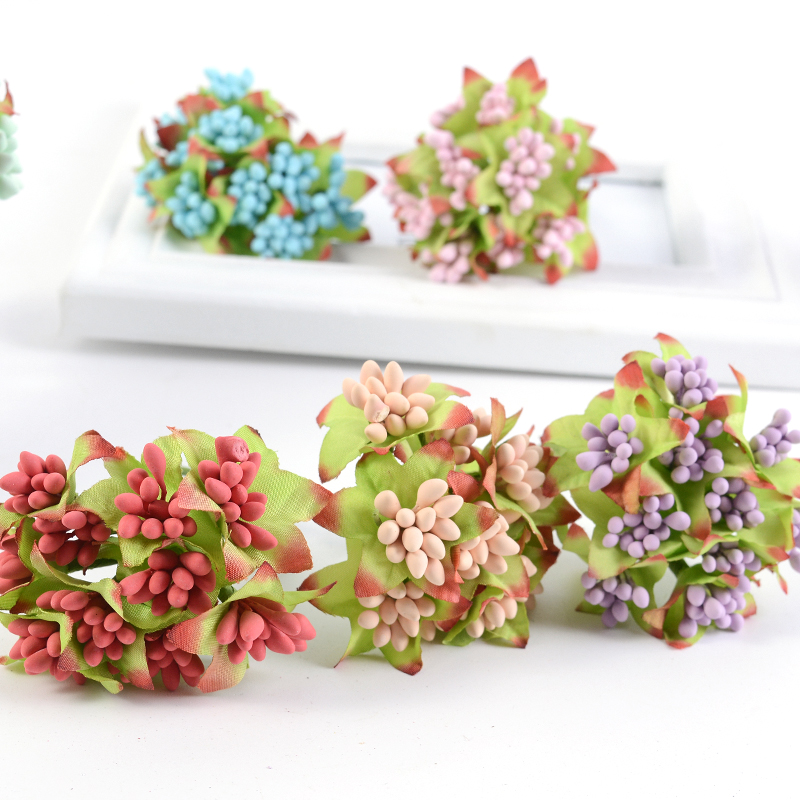 Simulation with leaf flower mens small to make bouquet diyflower ring material accessories glass delight sugar box gift box decorate bouquet