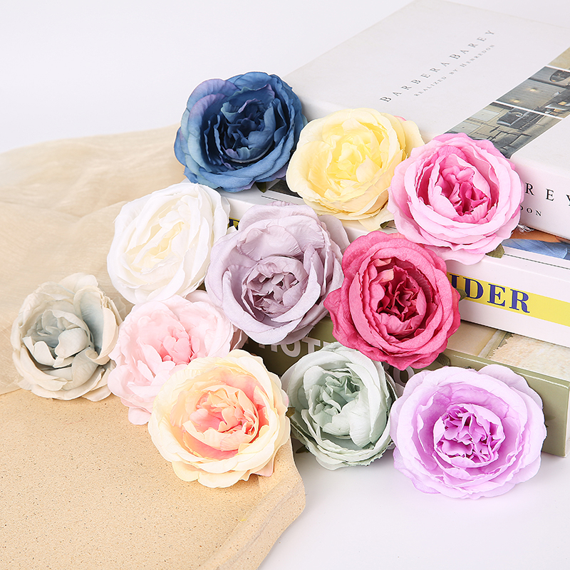 Eurostyle emulation rose head fake flower diy hand flower ring chest flower material home wedding celebration flower wall cloth view decoration-Taobao