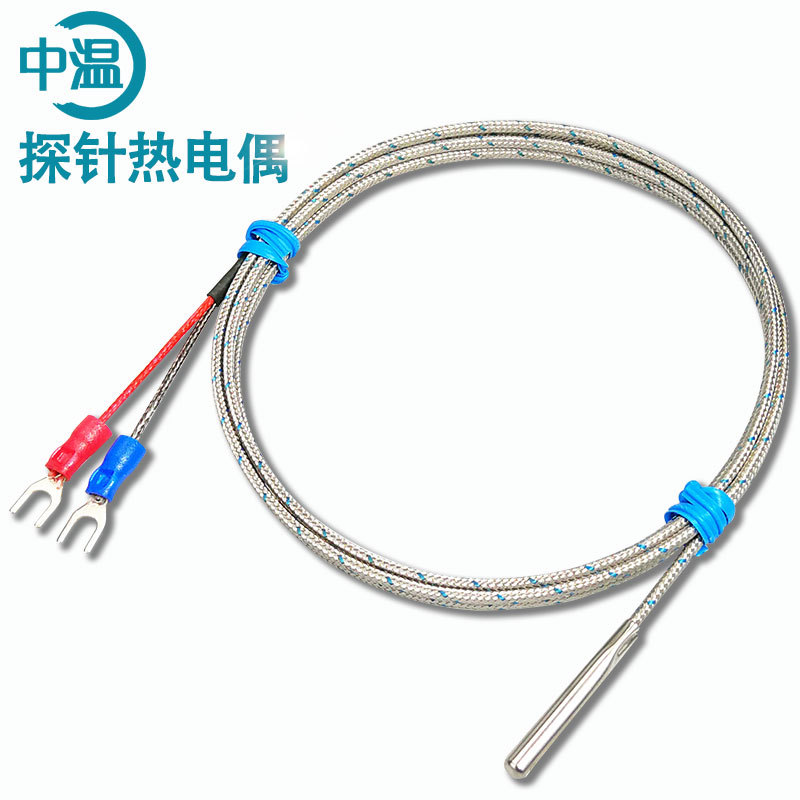 Probe Thermocouple K-Type Thermocouple Bare Wire Temperature Measurement Probe Ejt Needle-Type Temperature Sensing Wire Pt100 Temperature Sensor