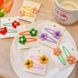 Свежий универсальный детский аксессуар для волос, детские шпильки для волос, челка, заколка для волос, в цветочек, в корейском стиле