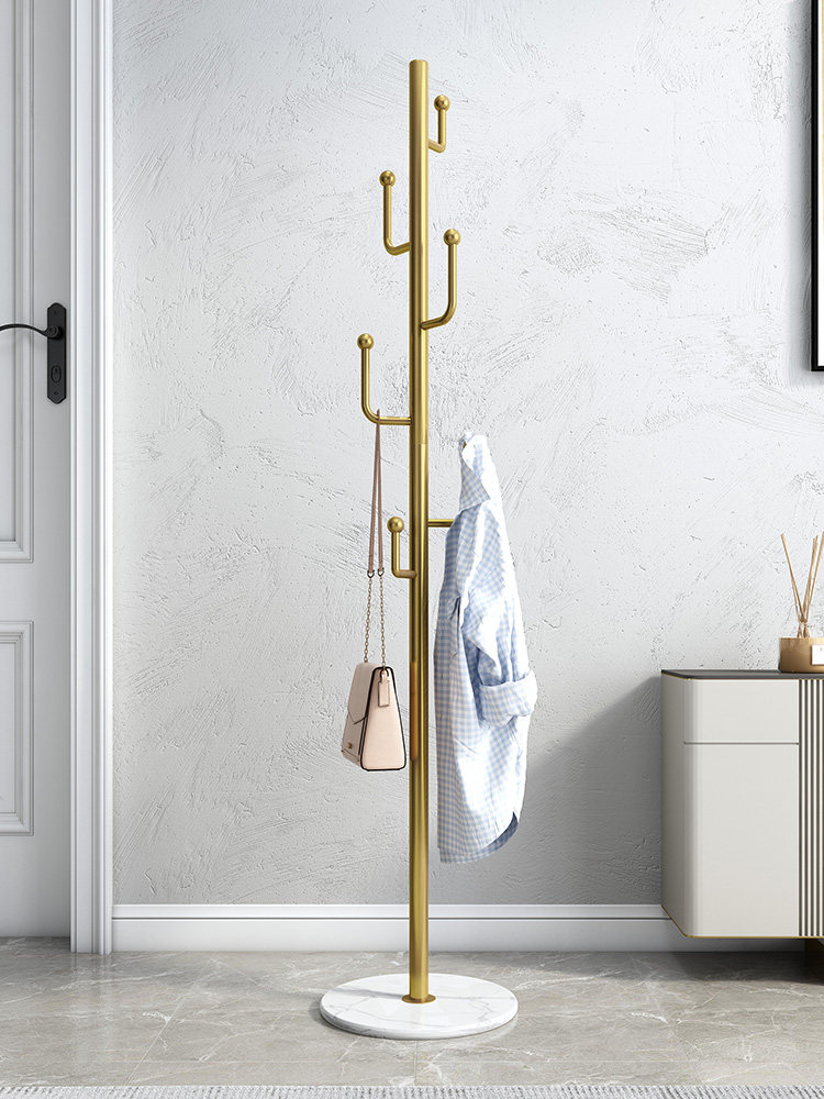 Wrought iron hanger Floor-to-ceiling bedroom simple coat rack Entrance vertical hanging bag rack Office creative clothes rack