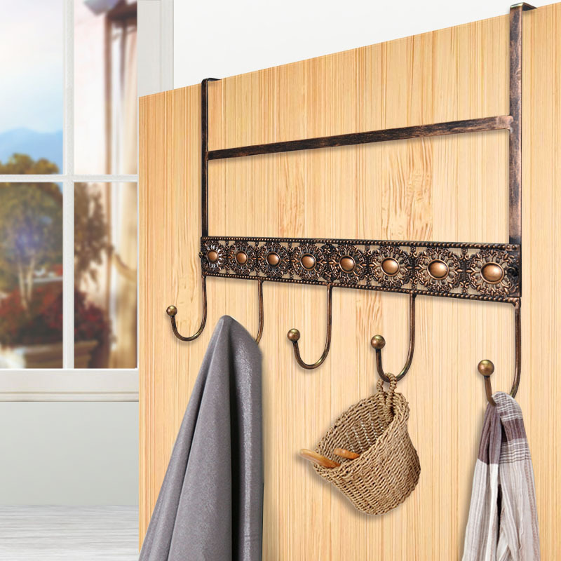 Creative Coat Rack with Hooks Behind the Bedroom Door, Household Entry Door Back, Strong Load-Bearing, Traceless Wall-Mounted Coat Hook