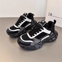 Qi Yan Women Shoes Recommend Han Version 2024 New Wind Clothes Collage Senior Feel Old Daddy Shoes Women Heightening Sneakers