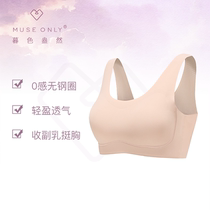 MUSEONLY Twilight no steel ring underwear vest writ bra with chest pad gathering seamless comfortable Ice Silk