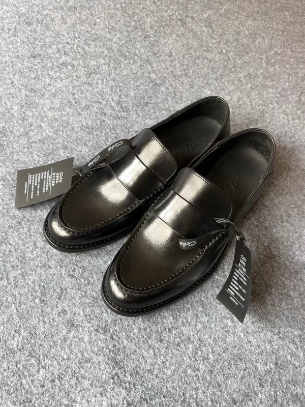 Original Washed and Distressed First-Layer Cowhide Leather Loafers with Wooden Soles, Suitable for Commuting, Slip-On Shoes, Small Leather Shoes Original Washed and Distressed First-Layer Cowhide Leather Loafers with Wooden Soles, Suitable for Commuting, Slip-On Shoes, Small Leather Shoes