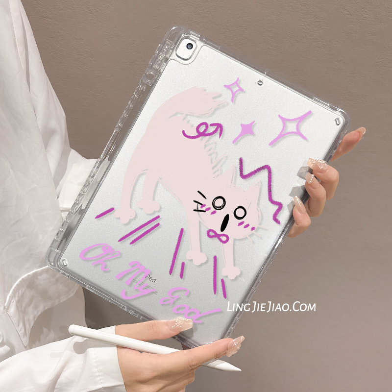 (High Overdraft Shell) Applicable Apple ipad protective sheath scares cat air5 X Gen air3 acrylic pro11 with pen slot 2022 new transparent anti-fall 10 2 inch full bag