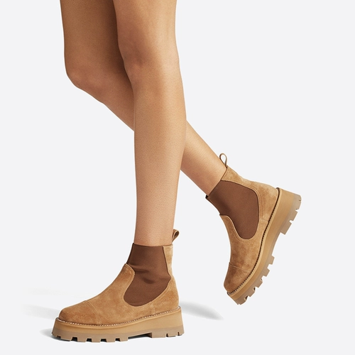 [Скидки в году] Джимми Чу/Клейтон «Пушистые ботинки Martin Boots Chelsea Boots» Женская зима