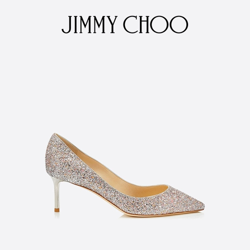 [Официальный искренний] Джимми Чу/Роми 60 Классический светло -пурпурный заостренная леди с высокой высокой