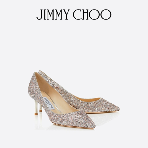 [Официальный искренний] Джимми Чу/Роми 60 Классический светло -пурпурный заостренная леди с высокой высокой