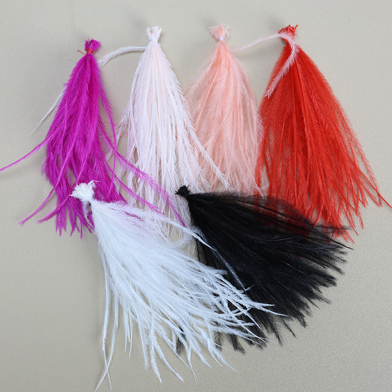Real Ostrich Feathers, DIY Handmade Feather Clothing Accessories, Fly Tying Hook Decoration 5-8cm