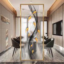 Nordic minimalist art glass screen Bedroom living room kitchen and bathroom partition Entry entrance barrier brake double-sided effect customization