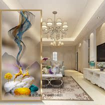 Nordic art glass partition Living room screen Aisle entrance Frosted double-sided translucent rich Elk light luxury customization