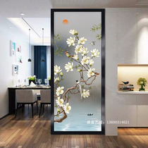 Chinese art glass partition Living room bedroom screen Small apartment entry entrance Double-sided effect matte customization