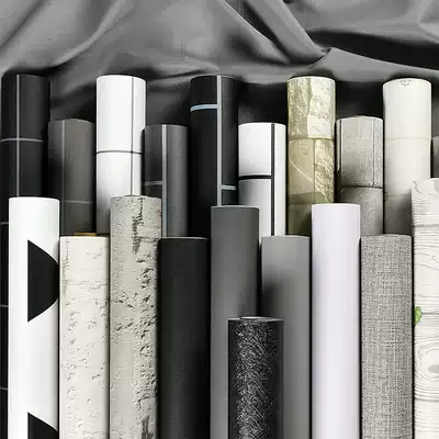 Nordic gray plaid wallpaper rental room bedroom clothing store student dormitory cabinet refurbished waterproof wallpaper is posted