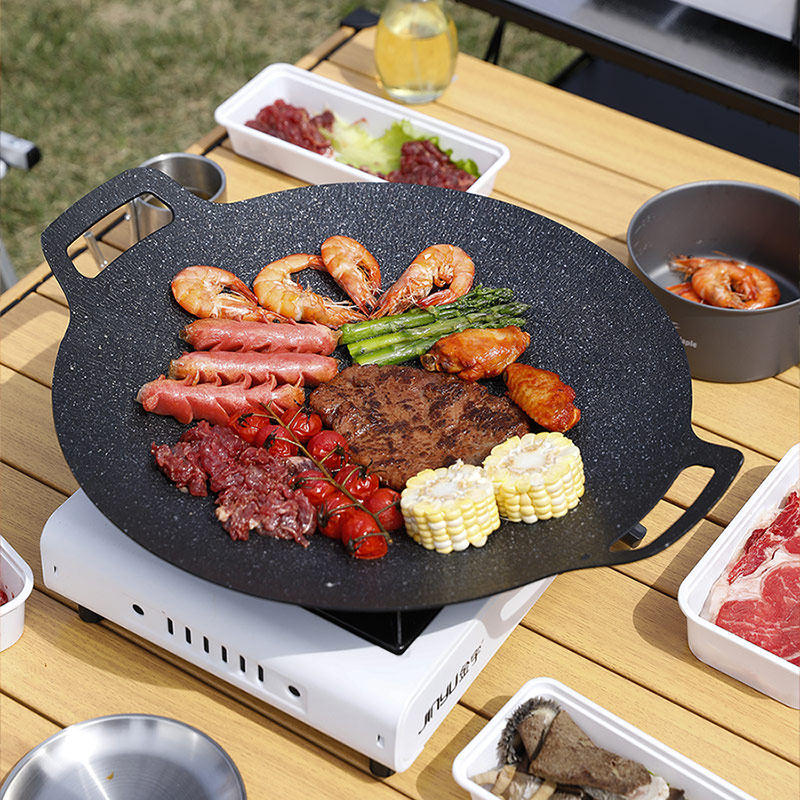 Han Style Grill Pan Domestic Cassette Stove Medical Stone Multifunctional Grill Pan Outdoor Camping Barbecue Pan Grill Pan Commercial 