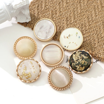 Pearl coat button metal pearl round button womens woolen coat small fragrance accessories high-end buttons