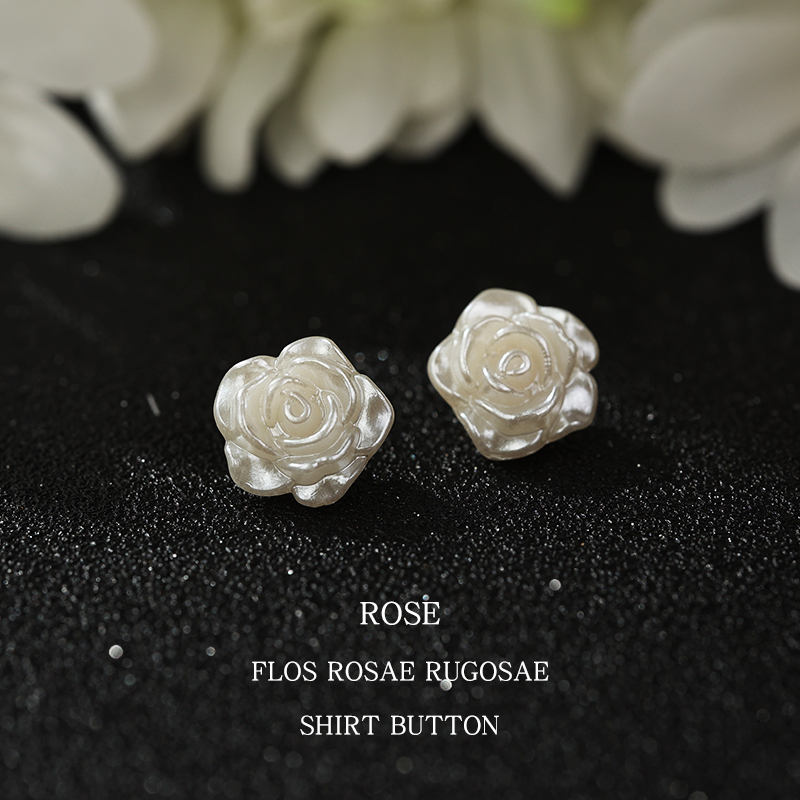 Romantic Rose Flower Shirt with Small Buttons, High-End Small Round Buttons, Lace Chiffon Shirt Dress Decorative Buttons