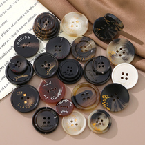 Laser Lettering Resin Coat Button Letter Fashion Versatile Sweater Cardigan Jacket Suit Suit Windbreaker Button