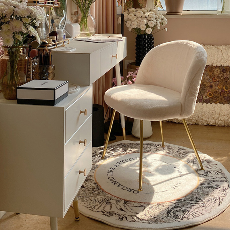 Nordic net celebrity ins chair light luxury makeup backrest simple lazy makeup chair desk home comfortable modern dining chair