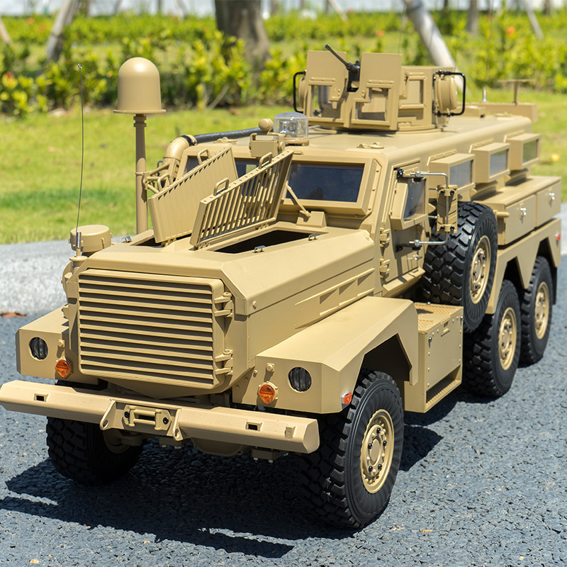 Hengguan 1/10 Military Truck Model 6-Wheel Drive Cougar Simulation Hummer Off-Road Rc Remote Control Car Blasting Vehicle Toy