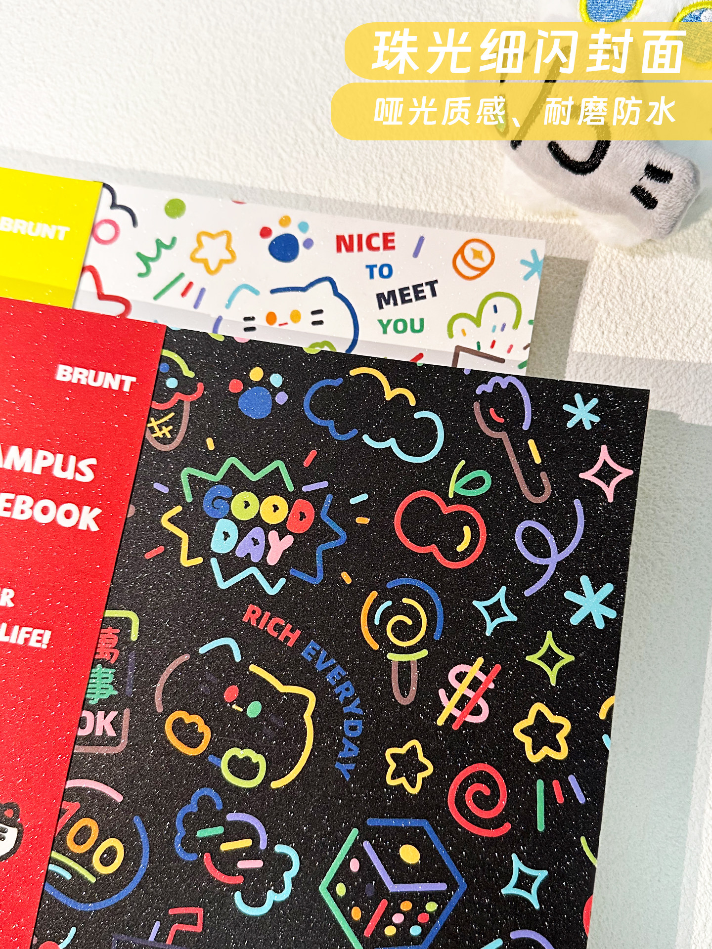 Mainstay Bring-In-The-Money Cat Commune Co-Branded American-Style Spiral Notebook A4 with Pocket, Three-Ring Binder Notebook with Divided Pages