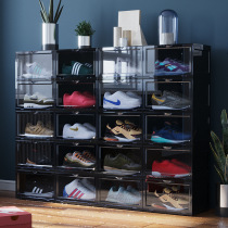 Plastic shoes storage box transparent sports shoes basketball shoes box high-top sneakers wall storage display shoe cabinet