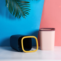 Nordic uncovered trash can home living room office simple light luxury medium Net Red new bathroom trash can