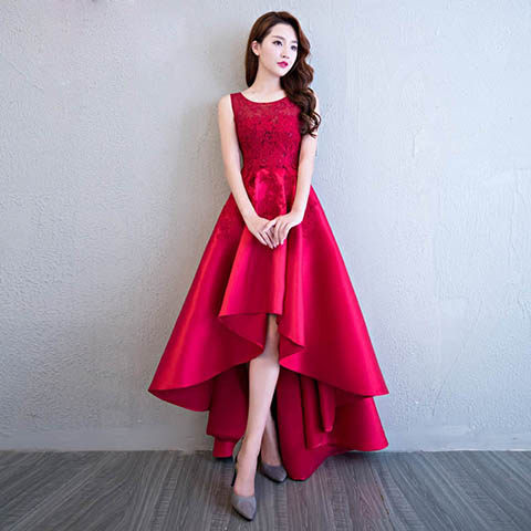 オケージョン ドレス 花柄刺繍レース切替フィッシュテールワンピース