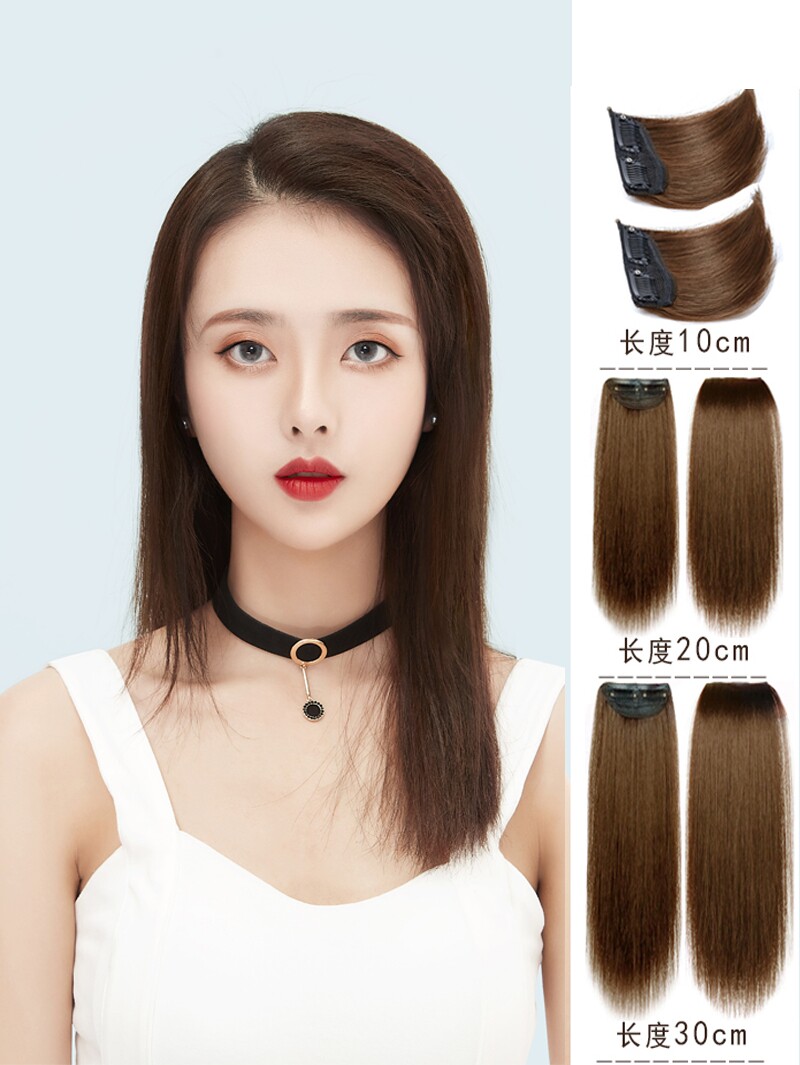 Wig piece female hair patch pad Hair root fluffy device Natural realistic short hair simulation hair head incognito invisible patch