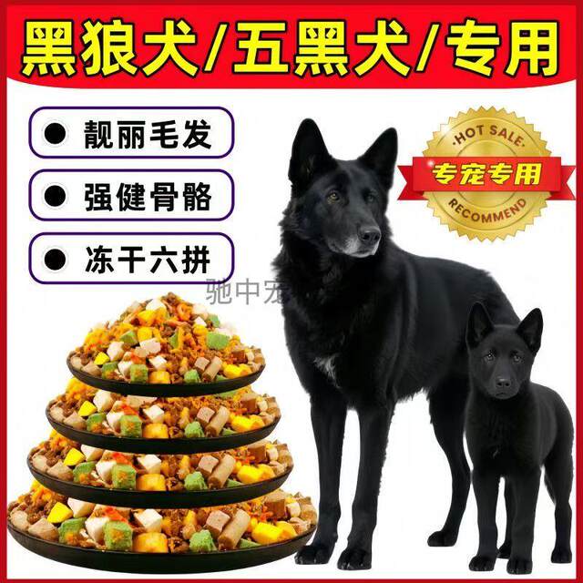 Black Wolf Dog ຫ້າຫມາສີດໍາພິເສດອາຫານຫມາສໍາລັບຜູ້ໃຫຍ່ການຫຸ້ມຫໍ່ຂະຫນາດໃຫຍ່ 40 Jin 10 Jin Puppy Dog Food Universal Large Packaging