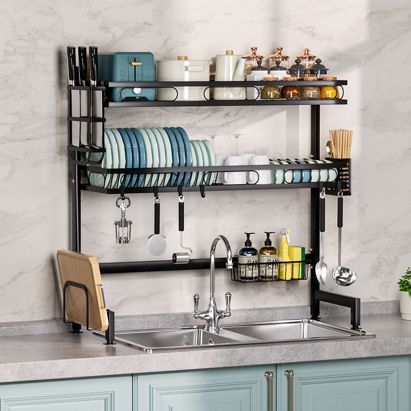 Kitchen Sink Above Bowl Rack Drain rack Multi-functional pool containing dishwashing tank Table Face Shelf Cutlery