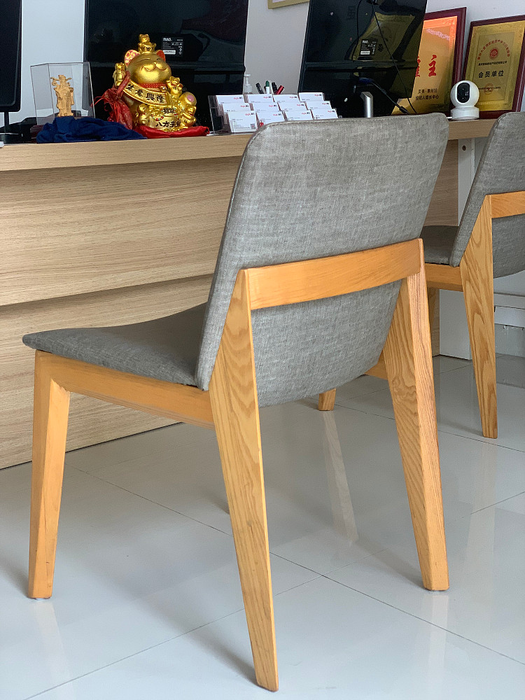 Standard Receptionist chair real estate Intermediary Store White Wax Wood Sloping Wood Hypotenuse Forlin Brand Boux Leather Tech Leather-Taobao