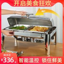 Electric heating buffet insulation furnace Western restaurant Buffy stainless steel five-star hotel tableware cooked food insulation pot