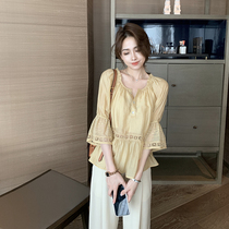 Salt Can Sweet Summer 2021 New Shirts Net Red Fried Street Broadlegged Pants Pro Gas Field Two Suits Women Early Spring